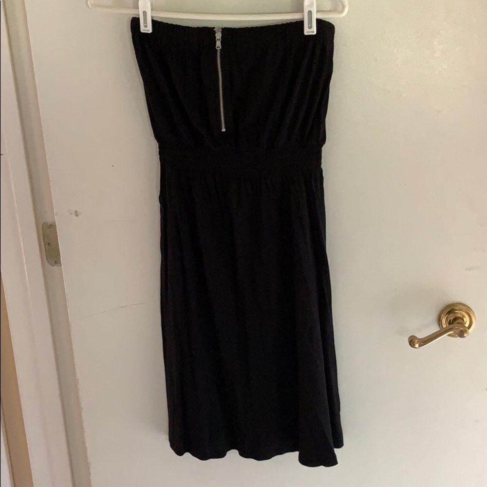 Black Zipper Tube Dress